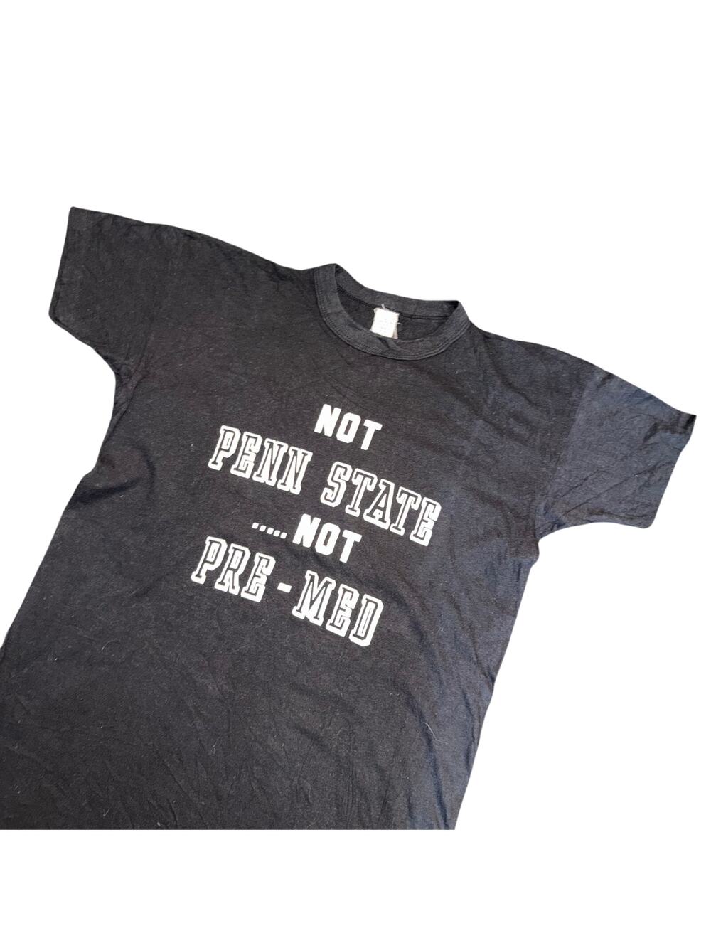 Vintage 80s Not Penn State Not Pre Med Single Stitch Funny T Shirt Charcoal L